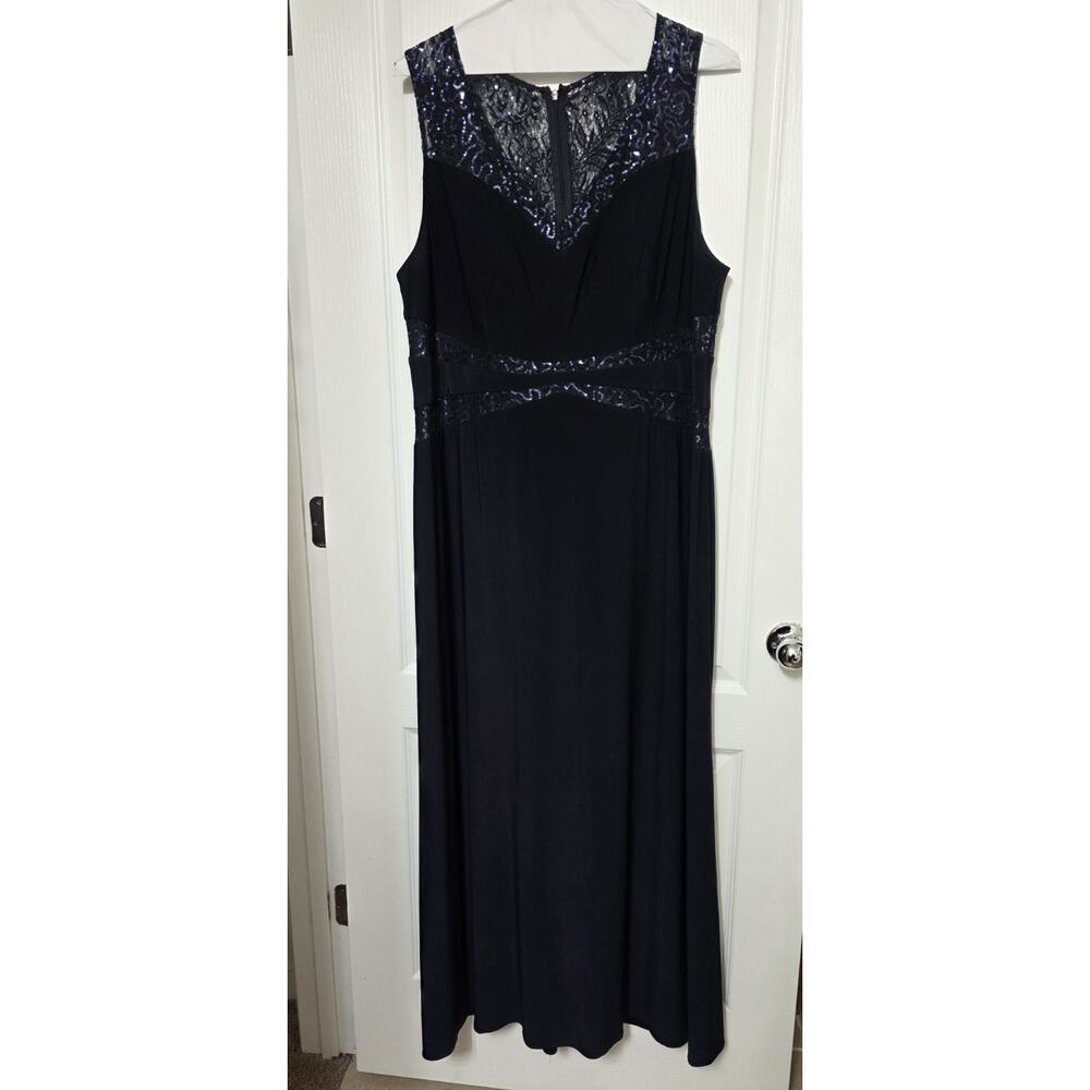 Nightway Collections Formal Navy Sequin Formal Dress 20W